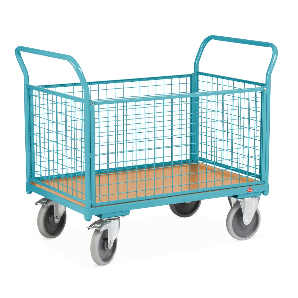 Image of Robust verschweisster Gitter-Transportwagen mit 5-Jahres-Garantie Der Kastenwagen Ameise®, 4-seitig mit Gitterwänden bietet Ihnen auf einer pulverbeschichteten Profilstahl- und Stahlrohrkonstruktion eine stabile Ladefläche mit 500 kg Tragkraft. Ob gestape