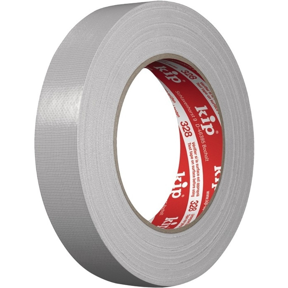 Image of  Klebkraft: 3,87N/cmKIP Gewebeband Extra 328, Länge 25 m Breite 25 mm, hellgrau, Rolle KIP Gewebeband Extra 328, Länge 25 m Breite 25 mm, hellgrau, Rolle