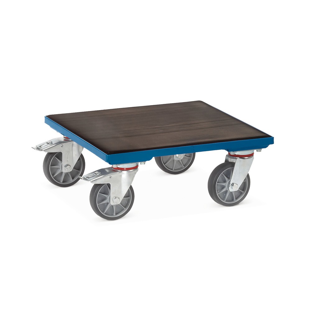 Image of Der Kistenroller fetra® mit Riefengummi – für den einfachen Transport mehrerer Kästen gleichzeitig Wer beim Transport von Kleinteilen und Werkzeugen so viel Ladung wie möglich mitnehmen will, wird an diesem Transportroller Gefallen finden. Die TPE-Rollen 