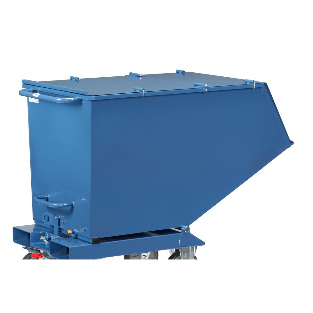 Image of Klappbarer Deckel für fetra® Muldenkipper mit Rollen, 0,45 m³, Blau