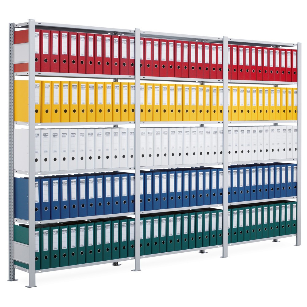 Image of Mit hoher Fachlast übersichtlich Ordner und Unterlagen aufbewahren Mit diesem Set des Aktenregals SCHULTE haben Sie eine tragfähige, praktische und übersichtliche Möglichkeit Akten, Ordner und Unterlagen aufzubewahren. Die Übersichtlichkeit und die schnel