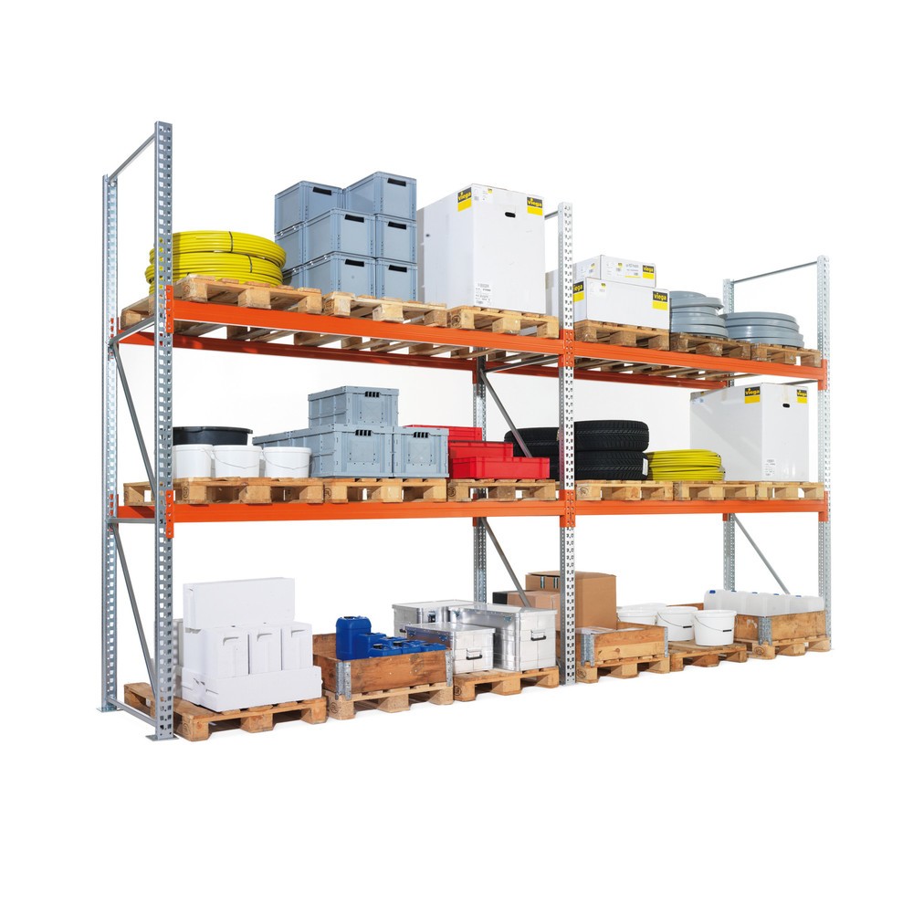 Image of Preiswerte Komplettpakete: Palettenregale META MULTIPAL Überall dort, wo Stapler zum Einsatz kommen, geht es um zentimetergenaue Massarbeit. Dieses Palettenregal ist die ideale Basis für eine ebenso effiziente wie sichere Lagerung von palettierter Ware. D