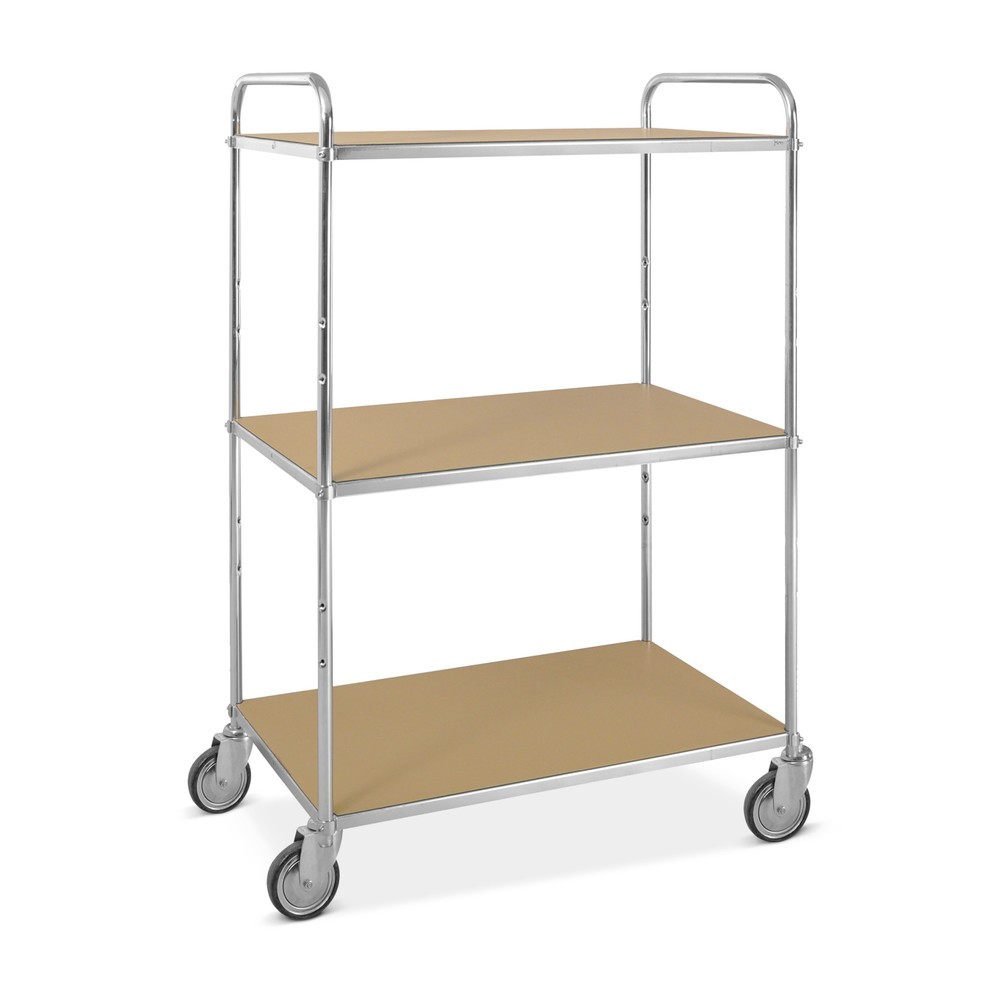 Image of Wendig und sicher unterwegs mit 4 Lenkrollen Aus stabilem Stahlrohr ist der Etagenwagen ESD-Etagenwagen mit Bügelhöhe von 1.445 mm ein echter Alleskönner. Er ist als ESD Wagen durch die Leitfähigkeit der verbauten Materialien gegen Entladung geschützt. So