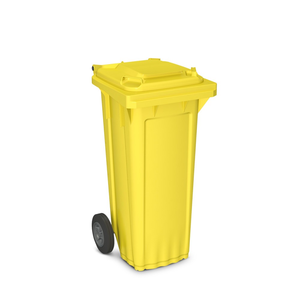 Image of Robuste Mülltonne aus Kunststoff für den professionellen Gebrauch Dieser Müllgrossbehälter erleichtert die Trennung und fachgerechte Entsorgung von Arbeitswertstoffen. Da es die Wertstofftonne mit unterschiedlichem Fassungsvermögen gibt, können Sie dieses