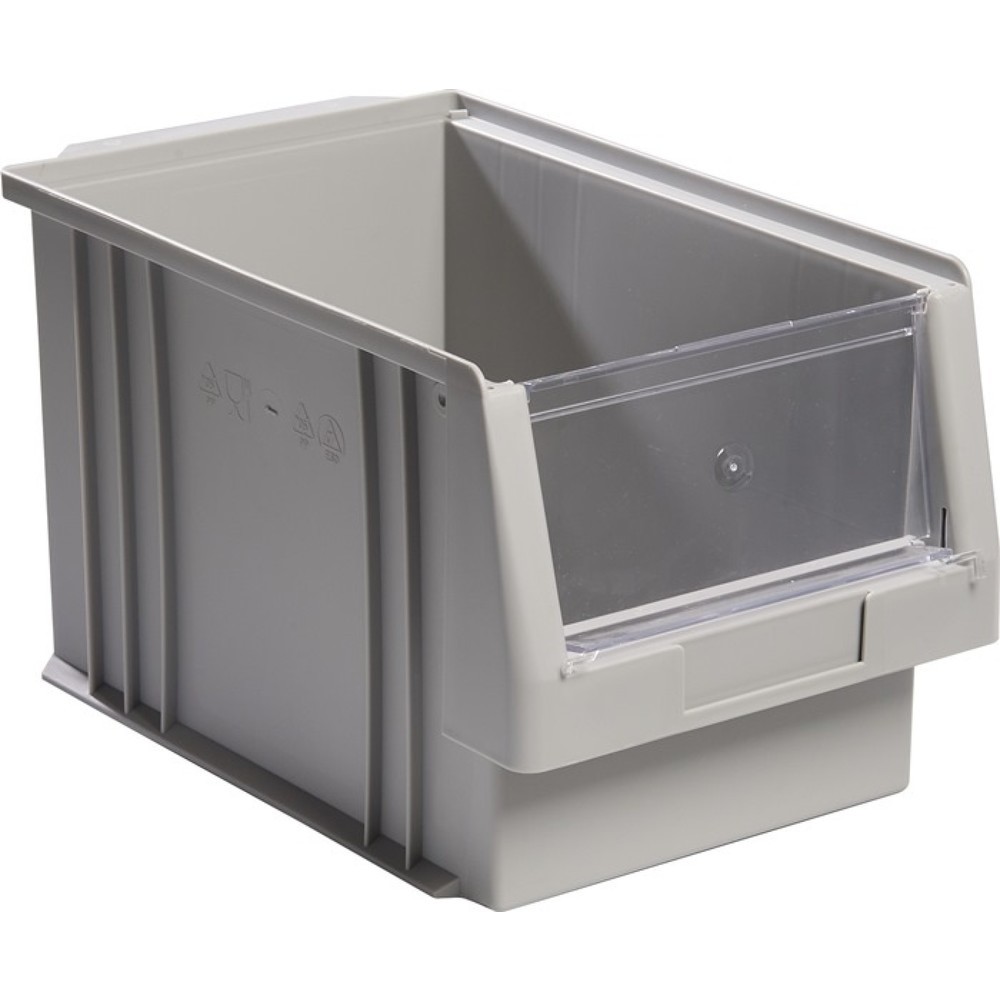 Image of  Auflast: 25kgLA-KA-PE Sichtlagerkasten PLK, PP grau, L330xB213xH200mm LA-KA-PE Sichtlagerkasten PLK, PP grau, L330xB213xH200mm