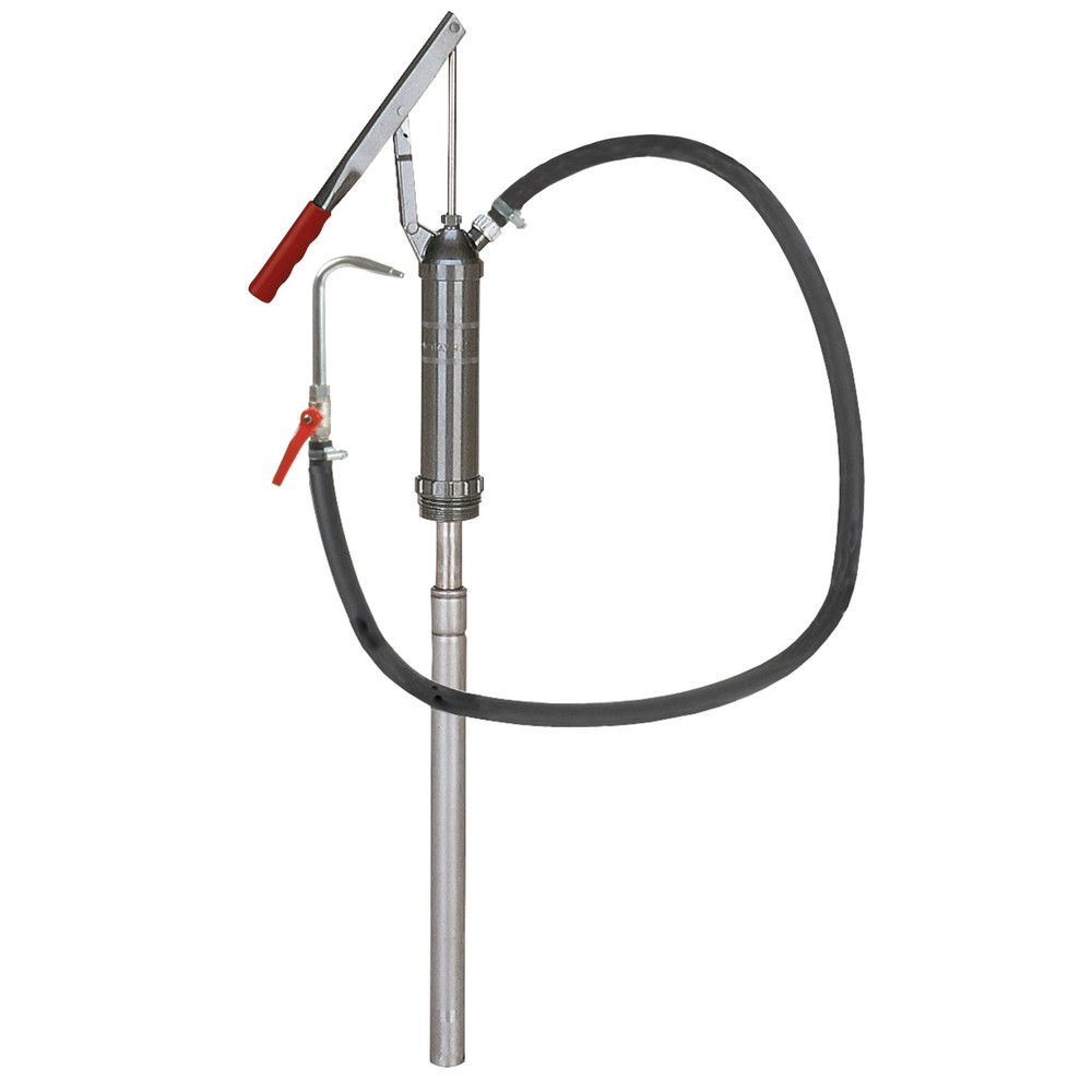 Image of Lackverdünnerpumpe LVP-05 mit Teleskopsaugrohr Mit der Lackverdünnerpumpe LVP-05 pumpen Sie Verdünnungsmittel bequem aus 200-l-Fässern: Dafür sorgt das stufenlos einstellbare Teleskopsaugrohr und der 2-m-Gummi-Förderschlauch mit gebogenem Auslaufrohr und 
