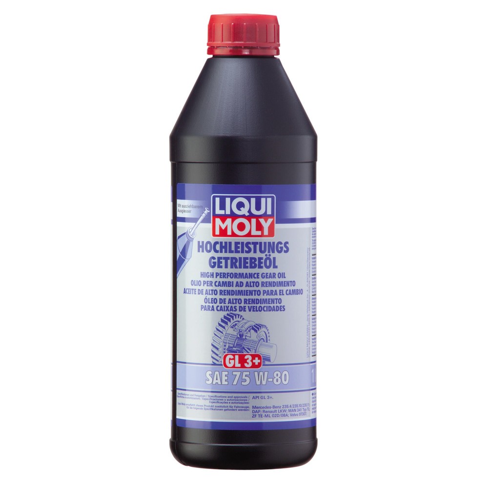 Image of  hohes DruckaufnahmevermögenLIQUI MOLY Hochleistungs-Getriebeöl (GL3+) SAE 75W-80 1 l LIQUI MOLY Hochleistungs-Getriebeöl (GL3+) SAE 75W-80 1 l