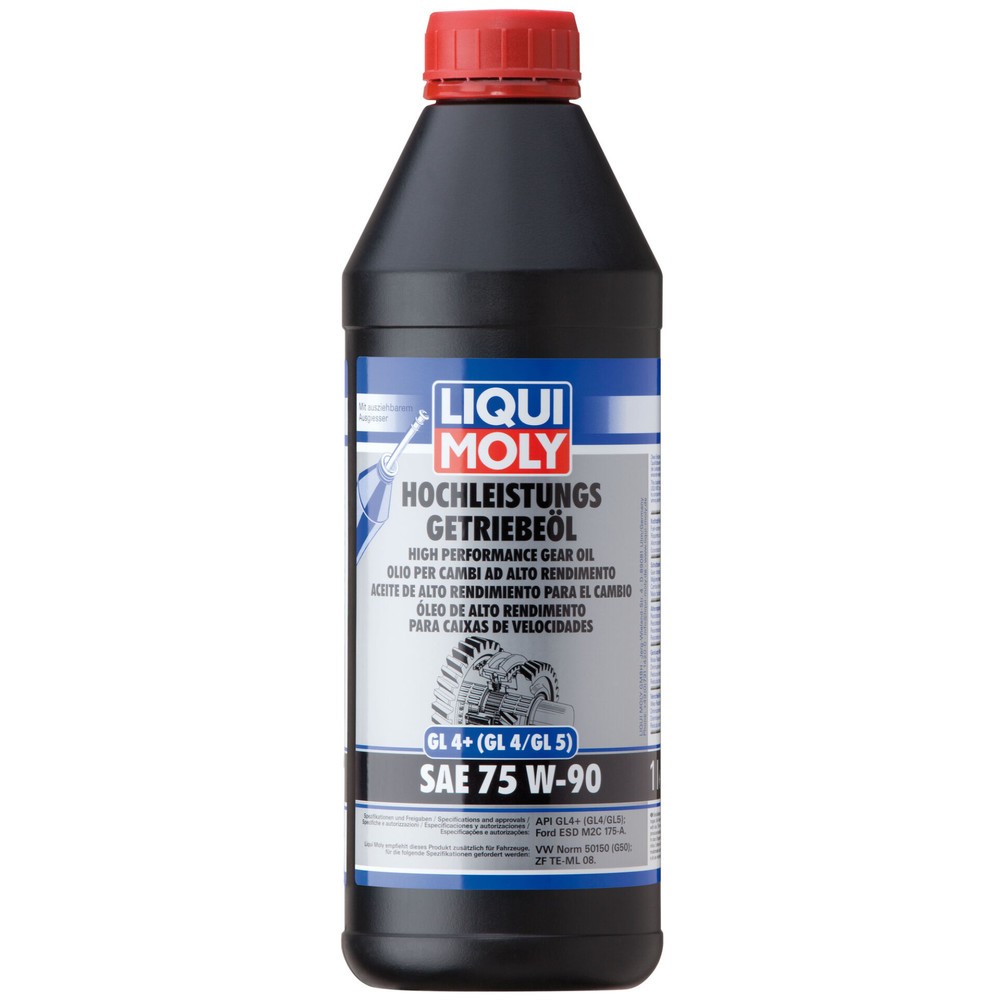 Image of  reduziert GetriebegeräuscheLIQUI MOLY Hochleistungs-Getriebeöl (GL4+) SAE 75W-90 1 l LIQUI MOLY Hochleistungs-Getriebeöl (GL4+) SAE 75W-90 1 l