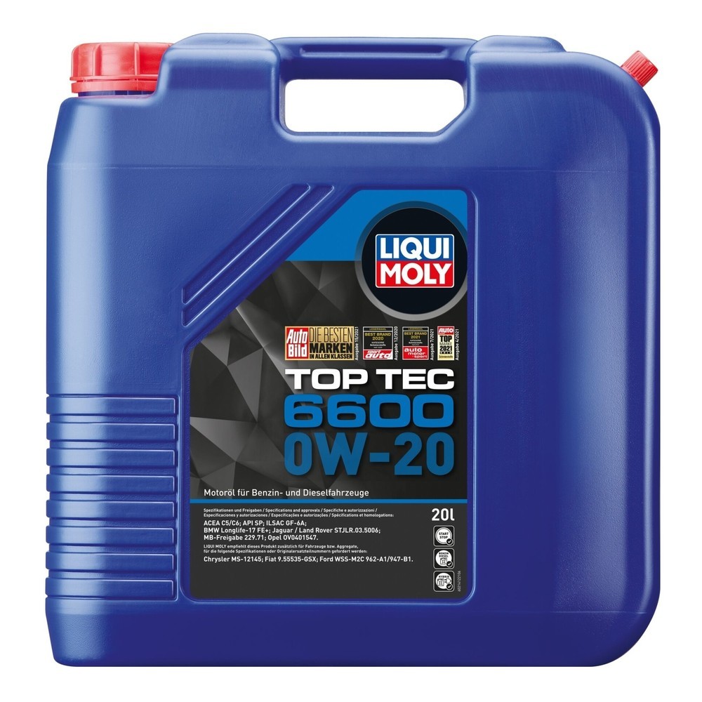 Image of  Turbo- und Kat-getestetLIQUI MOLY Top Tec 6600 0W-20 20 l LIQUI MOLY Top Tec 6600 0W-20 20 l