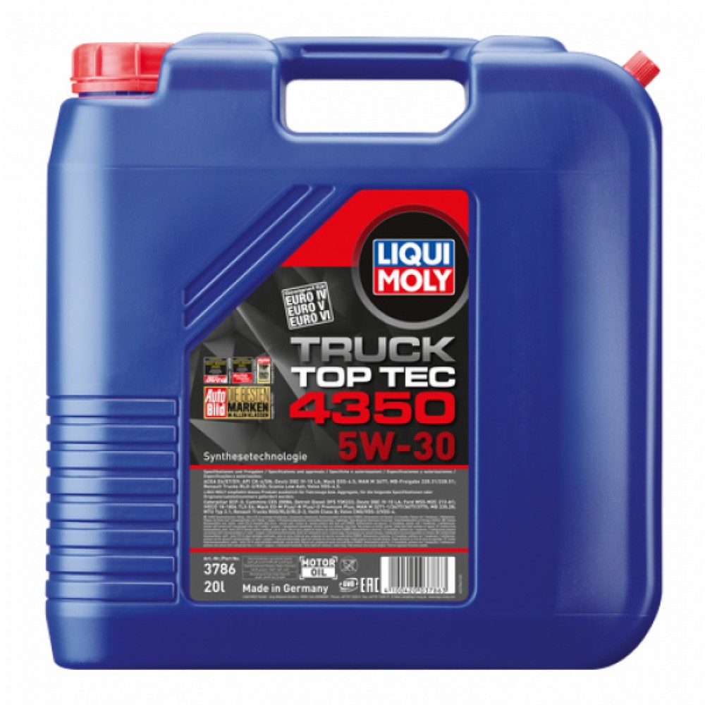 Image of  niedriger Gehalt an Sulfatasche, Phosphor und Schwefel (low SAPS)LIQUI MOLY Top Tec Truck 4350 5W-30 20 l LIQUI MOLY Top Tec Truck 4350 5W-30 20 l