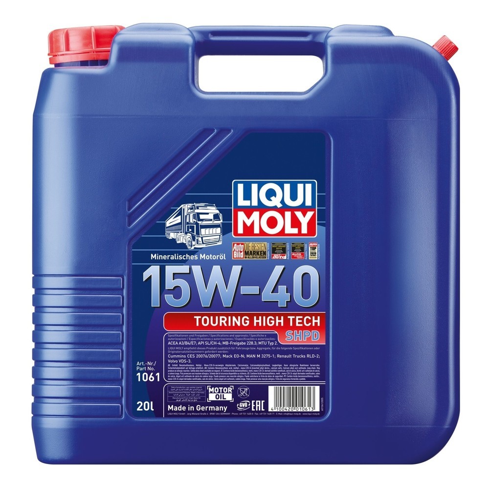Image of  verhindert "bore polishing"LIQUI MOLY Touring High Tech SHPD-Motoröl 15W-40 20 l LIQUI MOLY Touring High Tech SHPD-Motoröl 15W-40 20 l