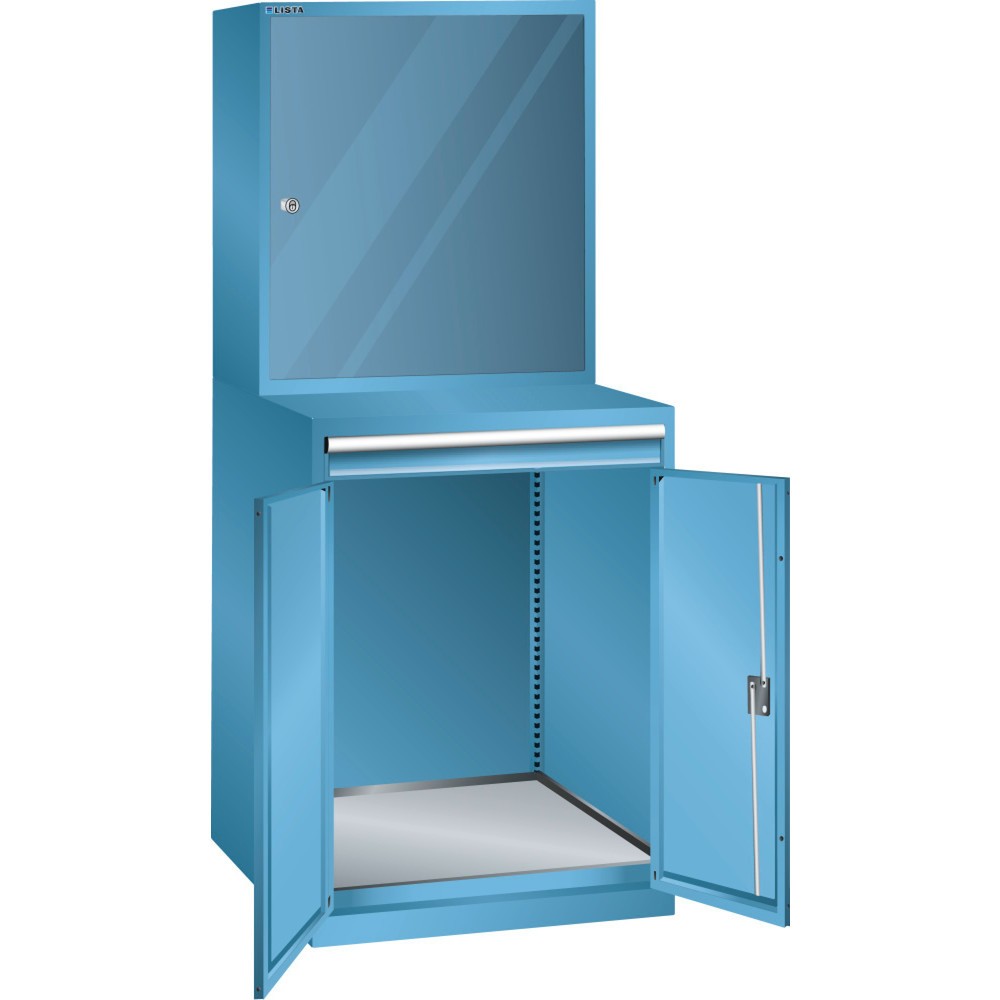Image of Hochwertig verarbeitet mit 10 Jahren Garantie: der LISTA Computerschrank Akkubetriebene Geräte diebstahlsicher verwahren und gleichzeitig laden: in dem LISTA Computerschrank. Mit dem KEY Lock-System sichern Sie den lichtgrauen Stahlblechschrank vor Diebst