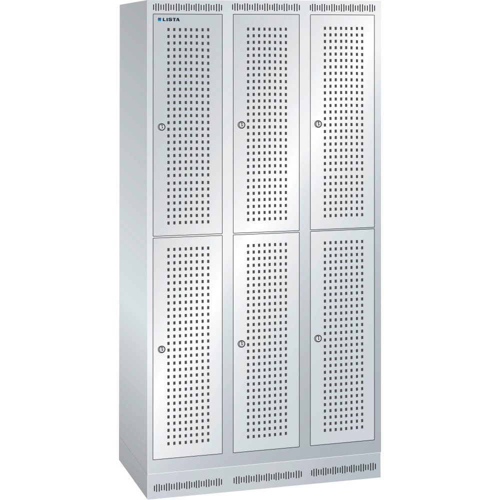 Image of Der LISTA Garderobenschrank mit Lochfeld in Profi-Qualität – vom europäischen Marktführer für Betriebsausstattung Egal ob im Umkleideraum im Betrieb, im Schwimmbad oder Fitnessstudio: Der LISTA Garderobenschrank mit Lochfeld bietet eine sichere sowie flex