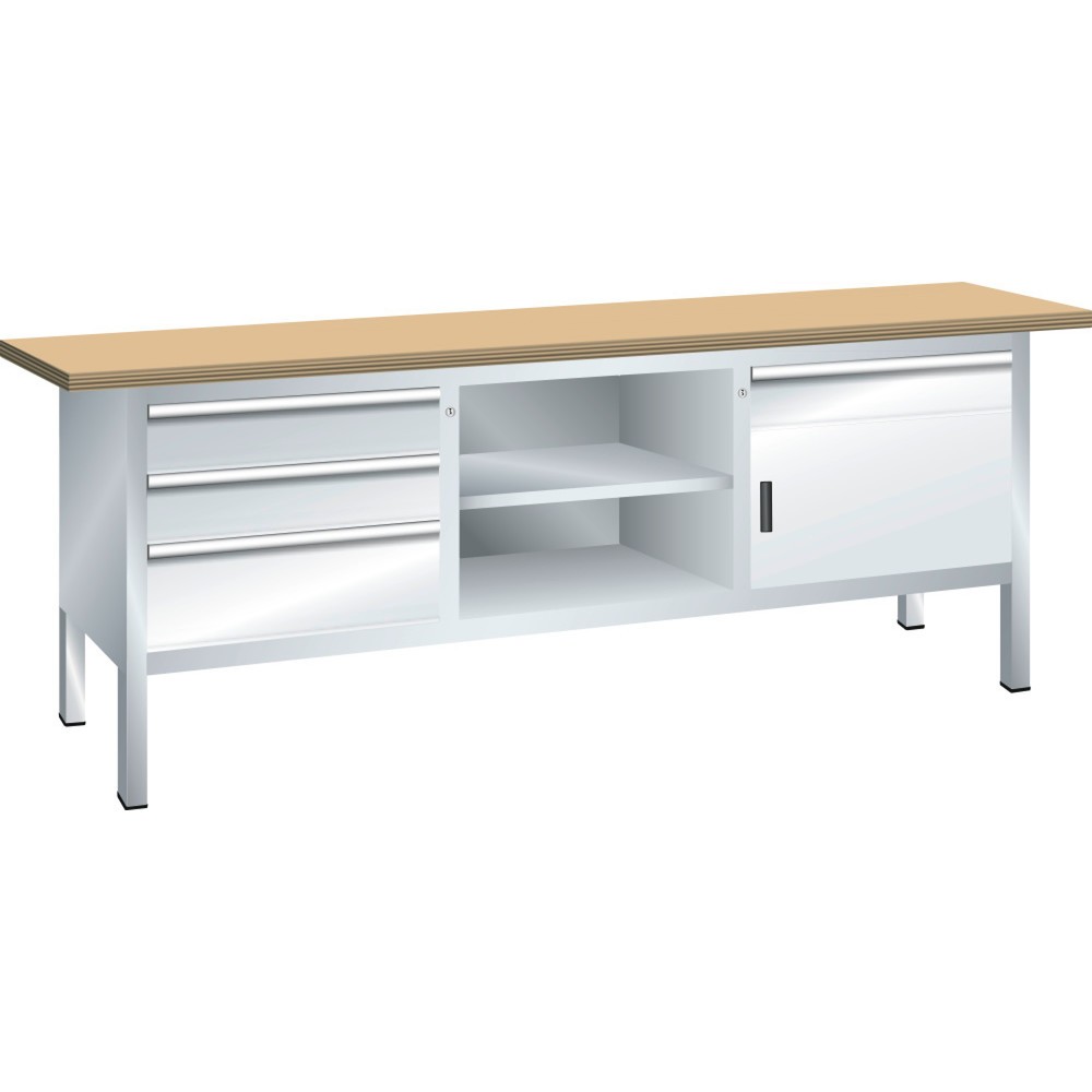 Image of Zugriffsgeschützte Werkzeugorganisation mit System: in der LISTA Kompaktwerkbank mit KEY Lock Eine bewährte Grundlage für professionelle Arbeiten in Industrie, Gewerbe und Handwerk stellt die LISTA Kompaktwerkbank mit sauber verarbeiteter Multiplex-Platte