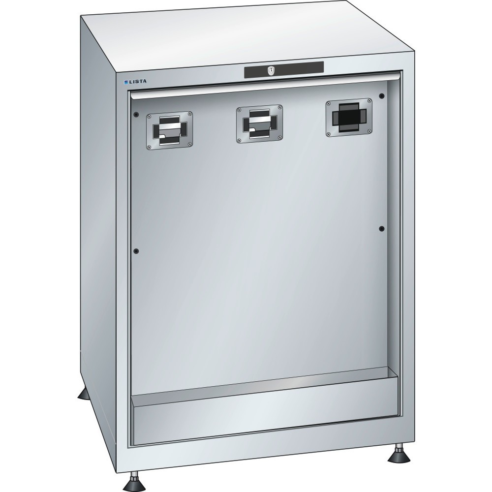 Image of Hochwertig verarbeitet mit 10 Jahren Garantie: der LISTA Medienversorgungsschrank Der LISTA Medienversorgungsschrank mit 5 Schlauchtoren eignet sich zur fachgerechten Montage von Schlauchaufrollern für Öl, Druckluft oder Strom. Die inkludierte verzinkte T