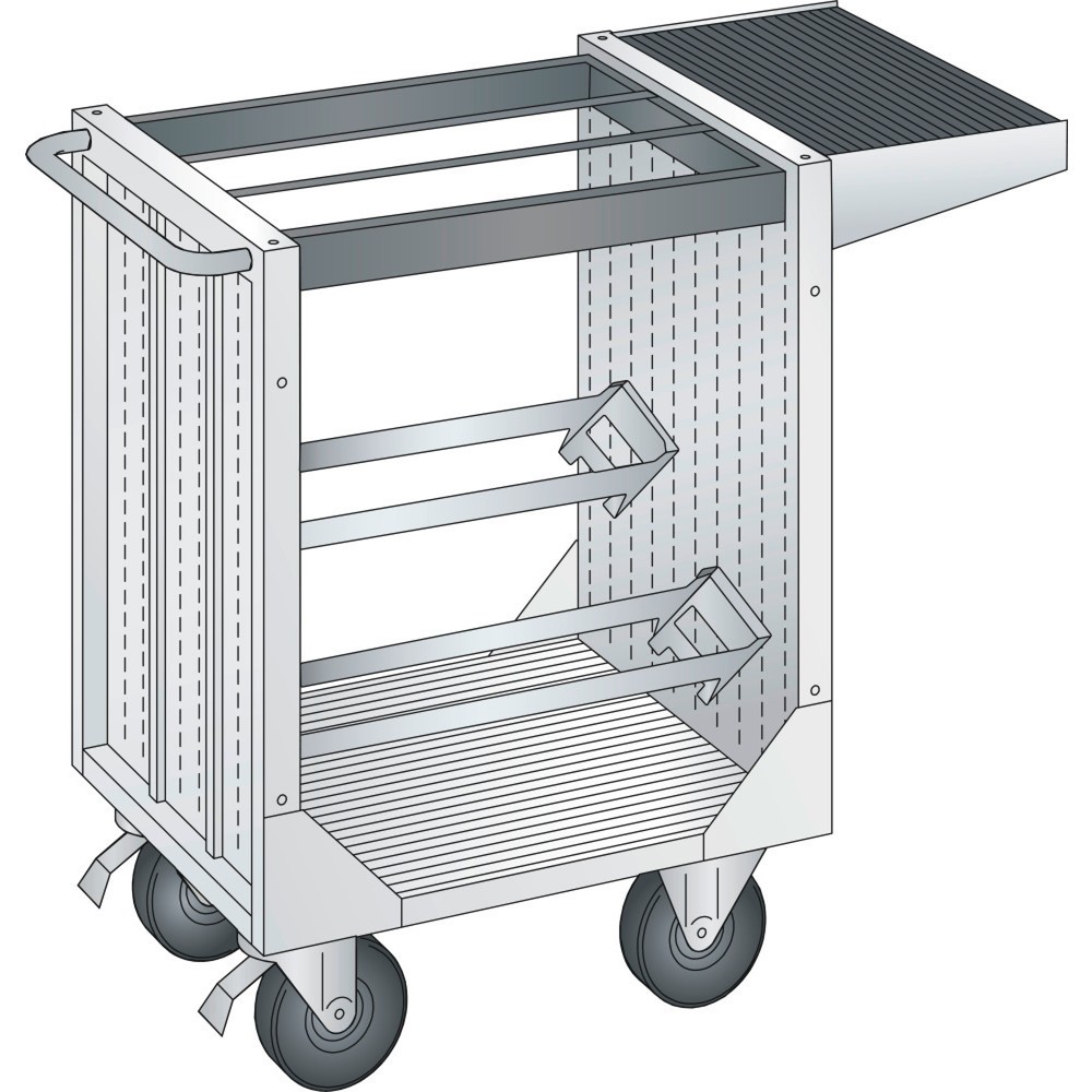 Image of  Rollen aus GummiLISTA NC-Transportwagen 36x27E, (BxTxH) 1077x514x932mm, o. Werkzeughalter, lichtgrau LISTA NC-Transportwagen 36x27E, (BxTxH) 1077x514x932mm, o. Werkzeughalter, lichtgrau