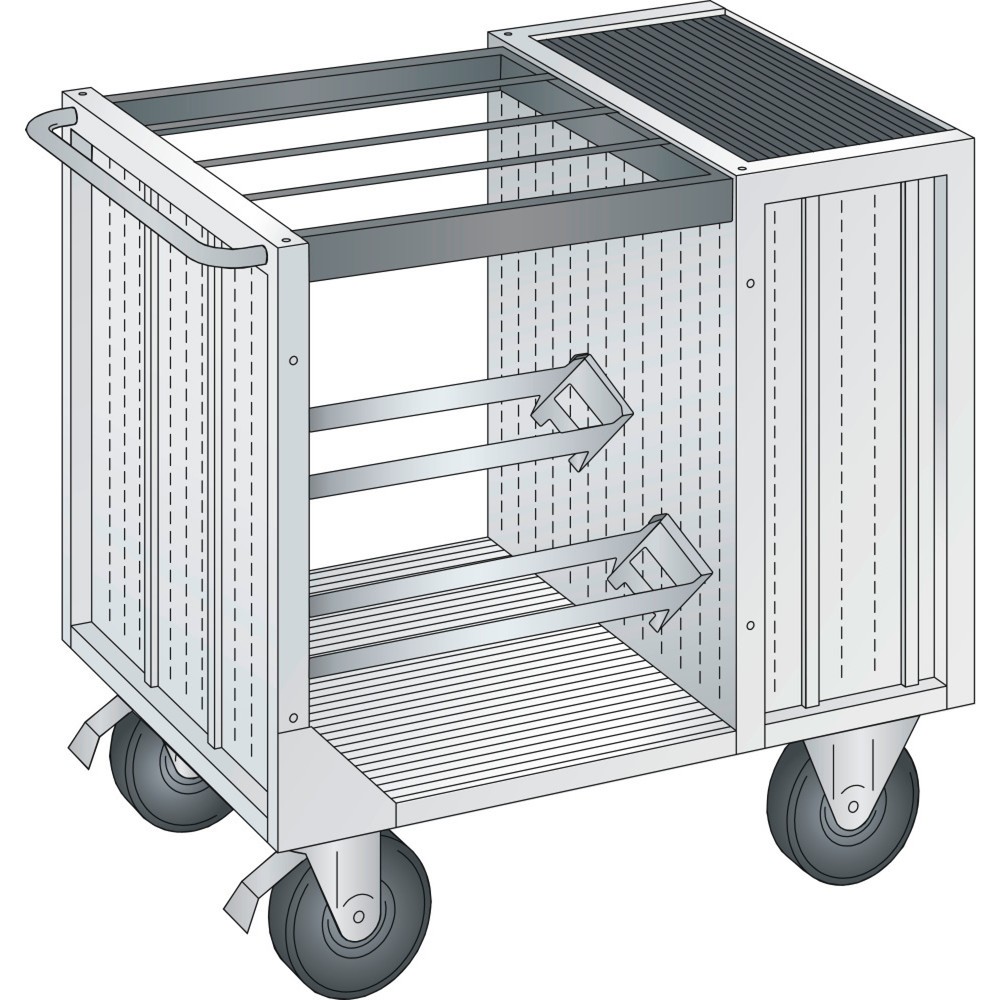 Image of  Rollen aus GummiLISTA NC-Transportwagen 36x36E, (BxTxH) 1080x692x975mm, o. Werkzeughalter, lichtgrau LISTA NC-Transportwagen 36x36E, (BxTxH) 1080x692x975mm, o. Werkzeughalter, lichtgrau