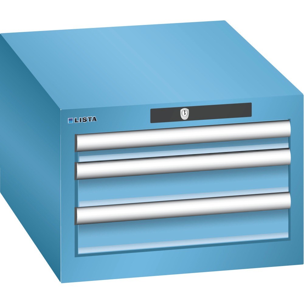 Image of Komfortabel zugänglich und zugriffsgeschützt: der LISTA Schubladenschrank mit 100-%-Auszügen und RFID Lock Ob in der Industrie, im Handwerk oder KFZ-Bereich: Der Schubladenschrank aus dem Hause LISTA bietet Ihnen mit 3 Schubfächern viel übersichtlichen un