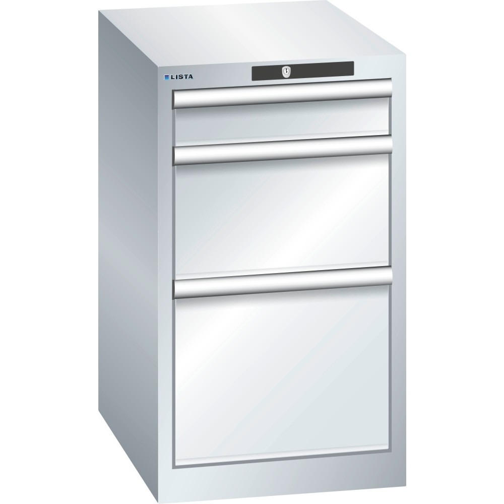 Image of Zugriffsgeschützte Werkzeugaufbewahrung mit System: der LISTA Schubladenschrank mit 18 x 27 E und AUTO Lock Ob in der Industrie, im Handwerk oder KFZ-Bereich: Der Schubladenschrank von LISTA bietet Ihnen mit 3 Schubfächern viel übersichtlichen und gut sor