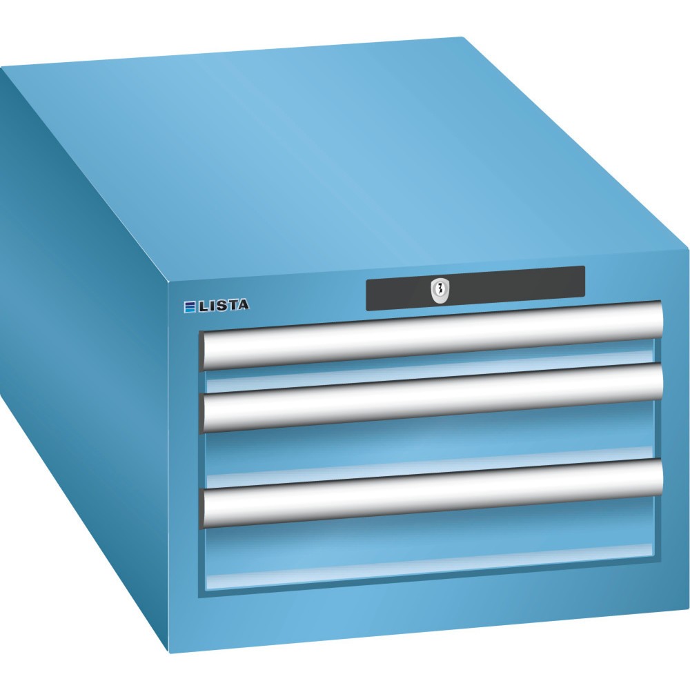Image of Werkzeuge und Zubehör zugriffsgeschützt vorhalten: im LISTA Schubladenschrank mit 100-%-Auszügen und AUTO Lock Ob in der Industrie, im Handwerk oder KFZ-Bereich: Der Schubladenschrank von LISTA bietet Ihnen mit 3 Schubfächern viel übersichtlichen und gut 
