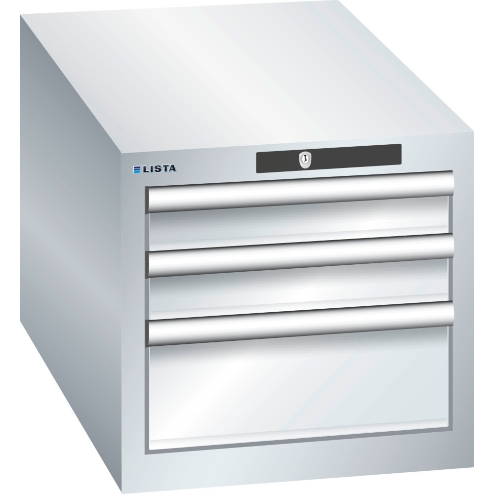 Image of Für zugriffsgeschützte Werkzeuglagerung ausgestattet: der LISTA Schubladenschrank 18 x 36 E inkl. KEY Lock Der Profi-Schubladenschrank von LISTA bietet Ihnen mit 3 Schubfächern viel übersichtlichen und gut sortieren Stauraum für Hammer, Zange und Co. – ob