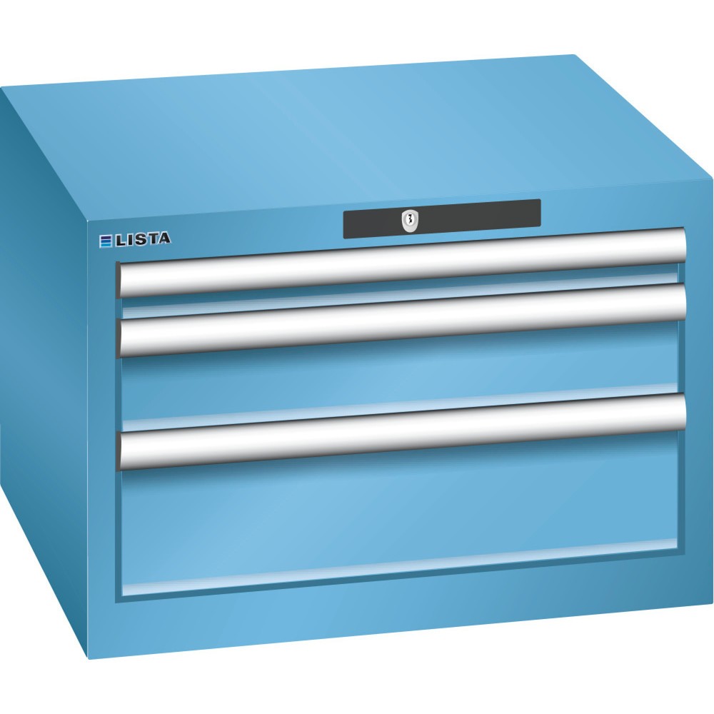 Image of Werkzeug gut zugänglich und diebstahlsicher lagern: dank Vollauszug im LISTA Schubladenschrank mit KEY Lock Der Profi-Schubladenschrank aus dem Hause LISTA bietet Ihnen mit 3 Schubfächern viel übersichtlichen und gut sortieren Stauraum für Hammer, Zange u