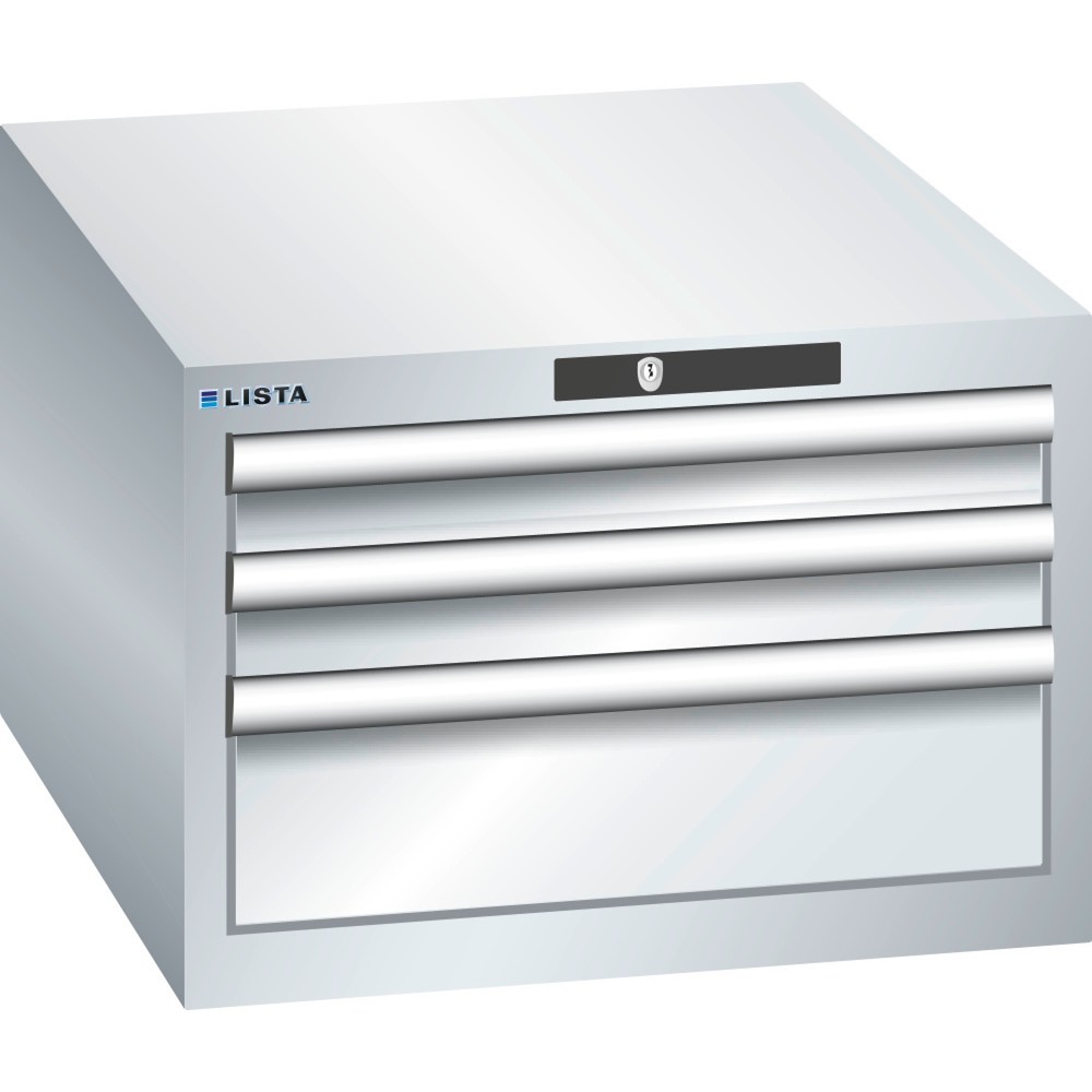 Image of Bequem zugänglich und diebstahlsicher: der LISTA Schubladenschrank mit Vollauszügen und CODE Lock Der Profi-Schubladenschrank des Herstellers LISTA bietet Ihnen mit 3 Schubfächern viel übersichtlichen und gut sortieren Stauraum für Hammer, Zange und Co. –