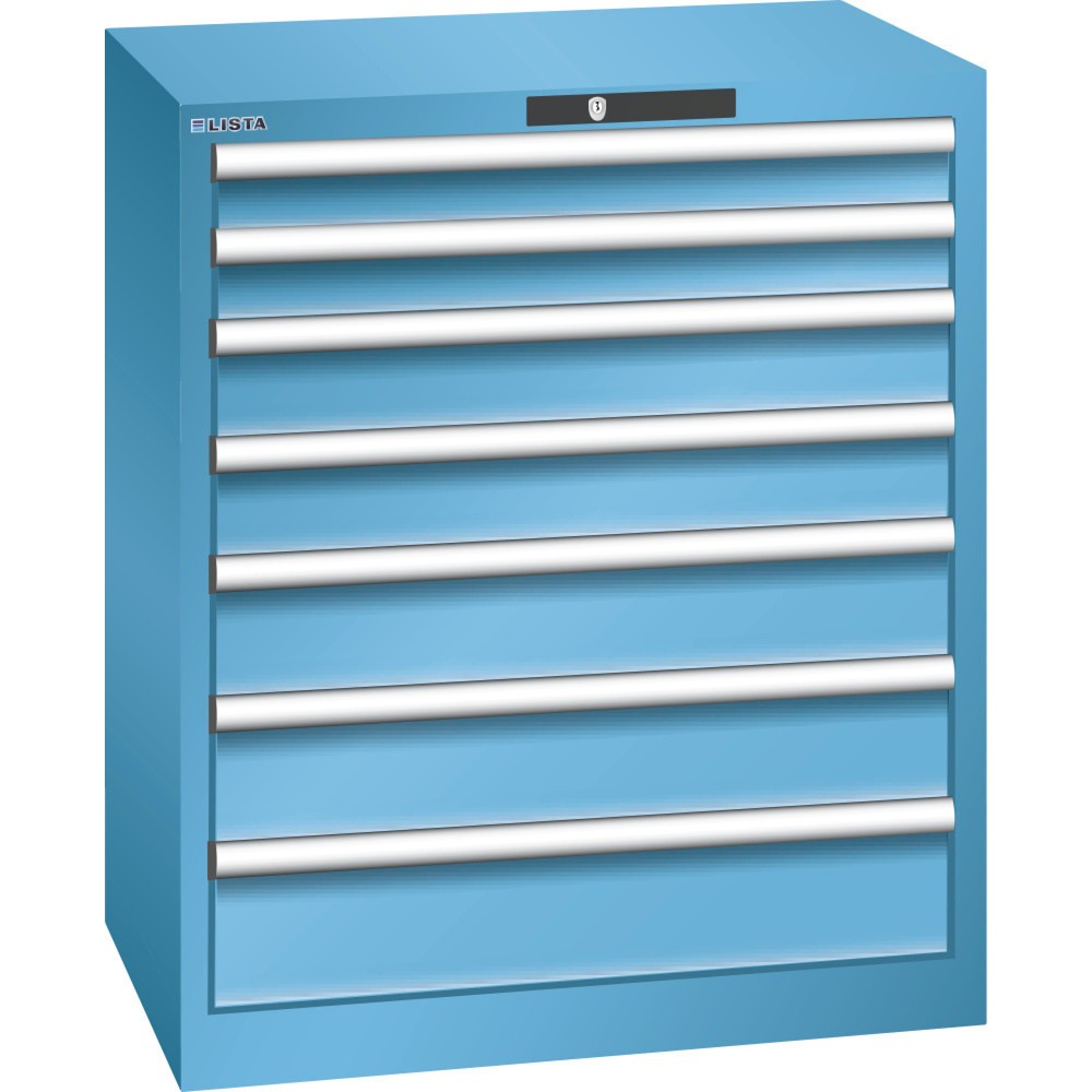 Image of Premium-Betriebsausstattung „Made in Europe": der LISTA Schubladenschrank mit 36 x 27 E inkl. 10-Jahres-Garantie Geschützter, übersichtlicher und gut sortierter Stauraum: Dafür steht der LISTA Schubladenschrank mit 7 Schubfächern als robuster Alleskönner 