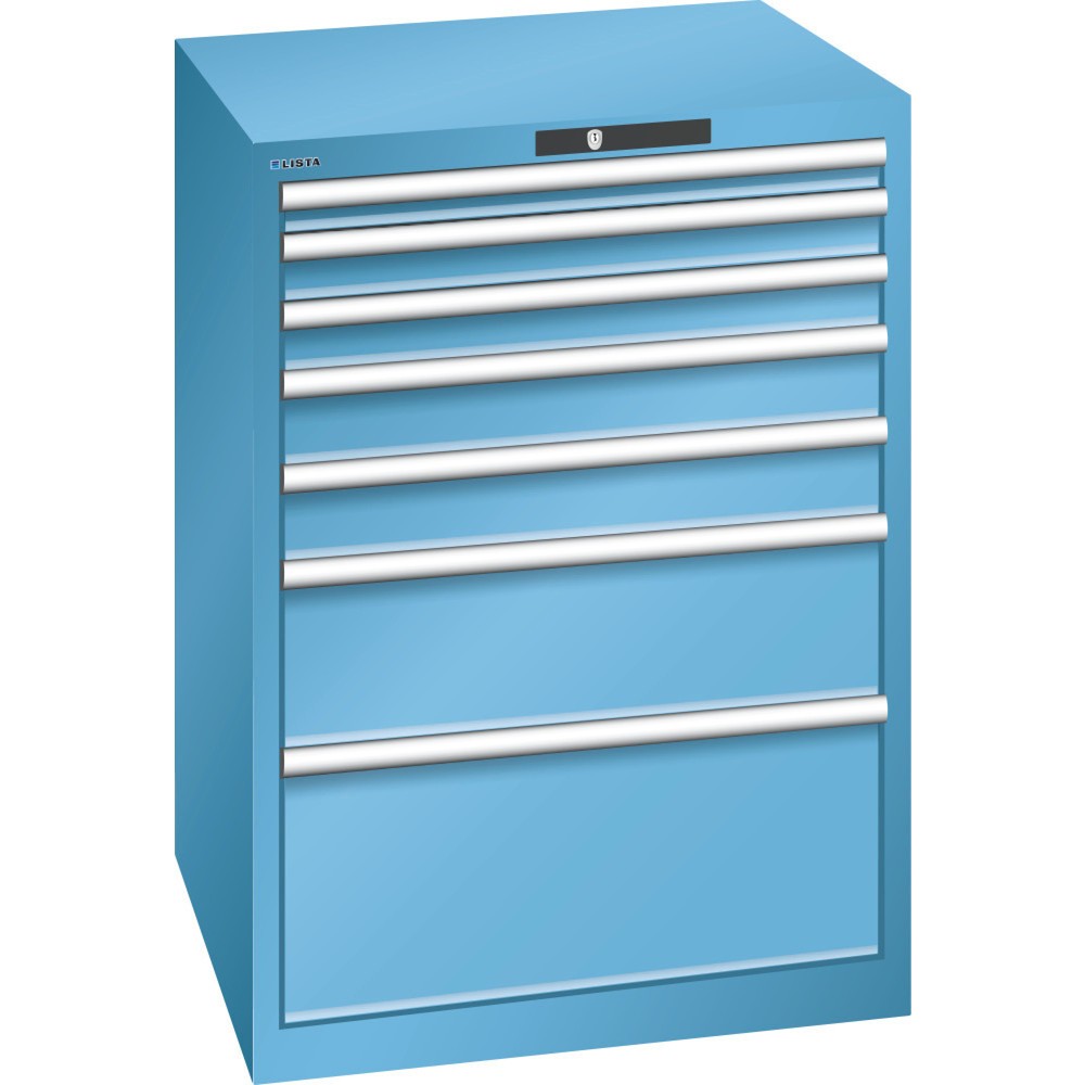 Image of Langlebig konzipiert: der LISTA Schubladenschrank 36 x 36 E „Made in Europe“ mit 10 Jahren Garantie Der Profi-Schubladenschrank aus dem Hause LISTA bietet Ihnen mit 7 Schubfächern viel übersichtlichen und gut sortieren Platz für Hammer, Zange und Co. – ob