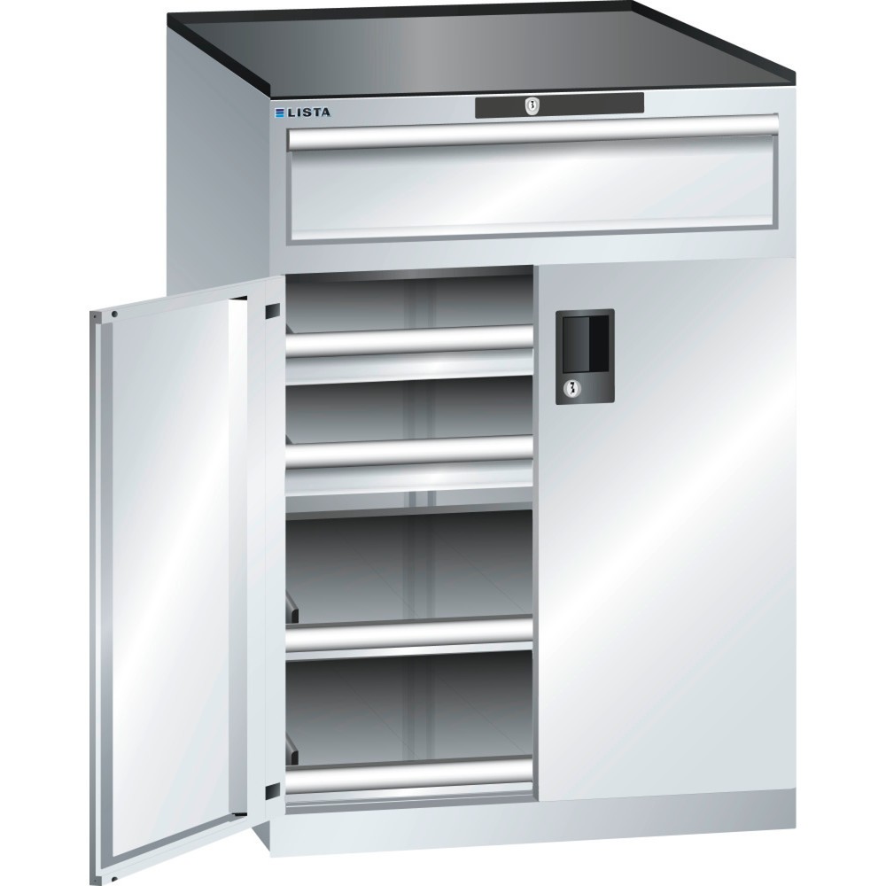 Image of Für sichere Werkzeuglagerung konzipiert: der LISTA Schubladenschrank 36 x 36 E inkl. RFID Lock Der Profi-Schubladenschrank aus dem Hause LISTA bietet Ihnen mit 3 Schubfächern viel übersichtlichen und gut sortieren Platz für Hammer, Zange und Co. – ob in d