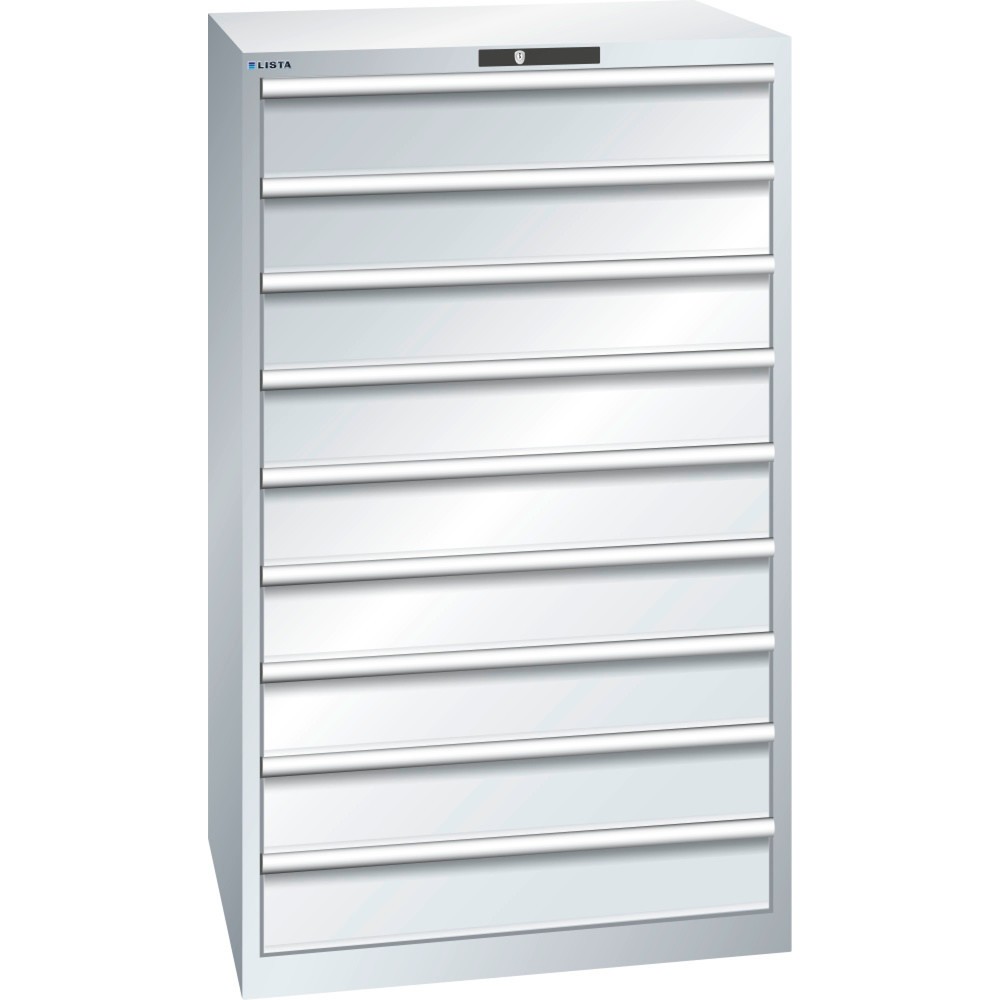 Image of Vom europäischen Marktführer im Bereich Betriebsausstattung: der LISTA Schubladenschrank mit 45 x 36 E und RFID Lock Ob in der Industrie, im Handwerk oder KFZ-Bereich: Der Schubladenschrank von LISTA bietet Ihnen mit 9 Schubfächern viel übersichtlichen un