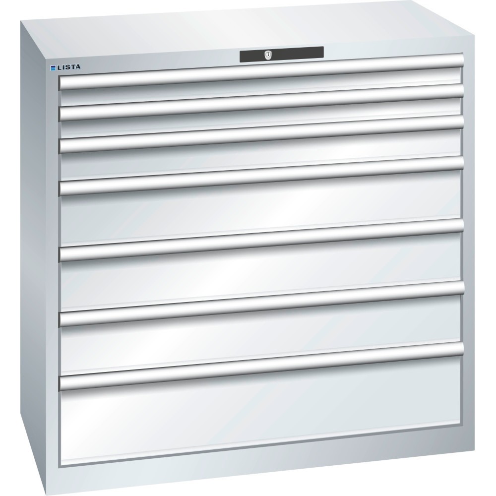 Image of 1 Schrank, 100 % Qualität, 1.000 Möglichkeiten: Arbeitsgeräte sicher im LISTA Schubladenschrank 54 x 27 E mit AUTO Lock bereithalten Geschützter, übersichtlicher und gut sortierter Stauraum: Dafür steht der LISTA Schubladenschrank mit 7 Schubfächern als r
