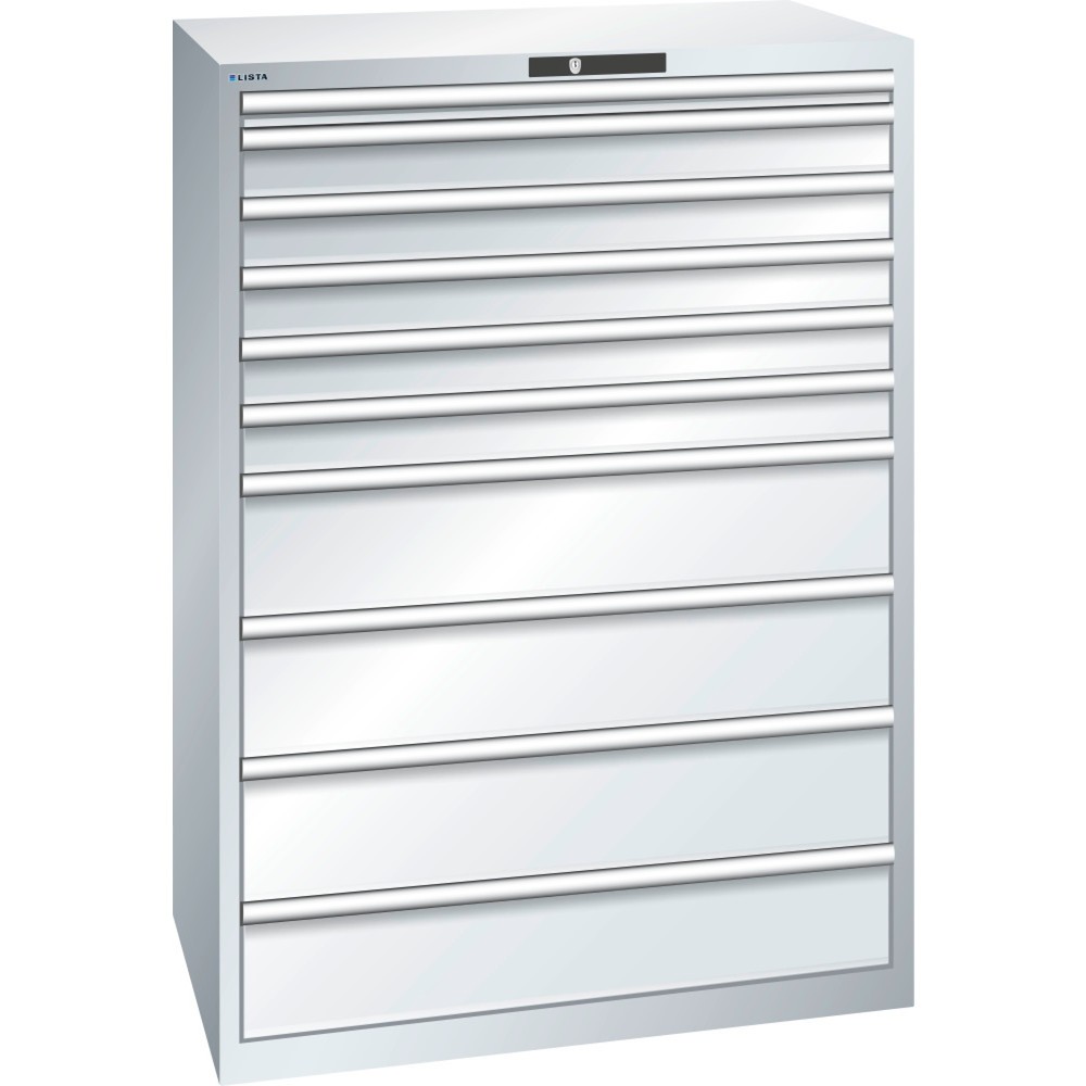 Image of Werkzeug einfach zugänglich und zugriffsgeschützt lagern: dank Vollauszug im LISTA Schubladenschrank mit RFID Lock Der Profi-Schubladenschrank von LISTA bietet Ihnen mit 10 Schubfächern viel übersichtlichen und gut sortieren Stauraum für Hammer, Zange und