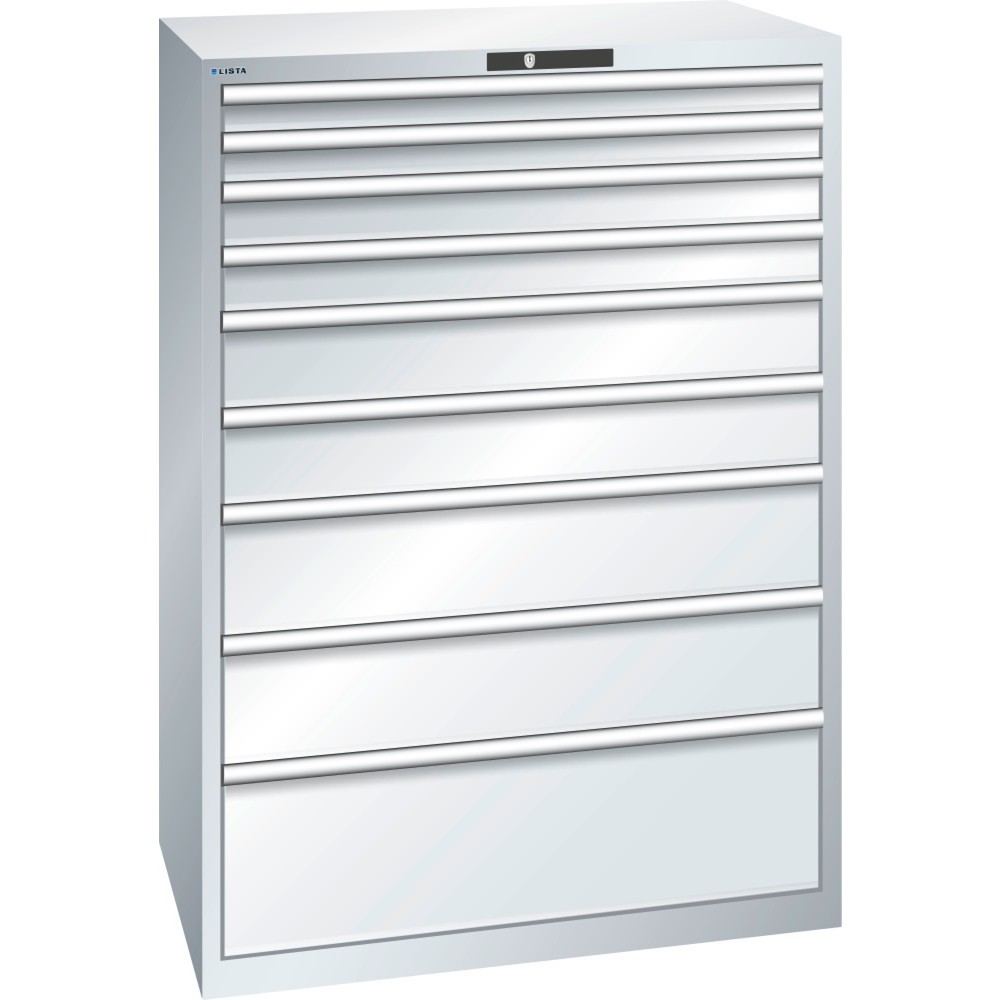 Image of Premium-Betriebsausstattung „Made in Europe": der LISTA Schubladenschrank mit 54 x 36 E inkl. 10-Jahres-Garantie Ob in der Industrie, im Handwerk oder KFZ-Bereich: Der Schubladenschrank aus dem Hause LISTA bietet Ihnen mit 9 Schubfächern viel übersichtlic