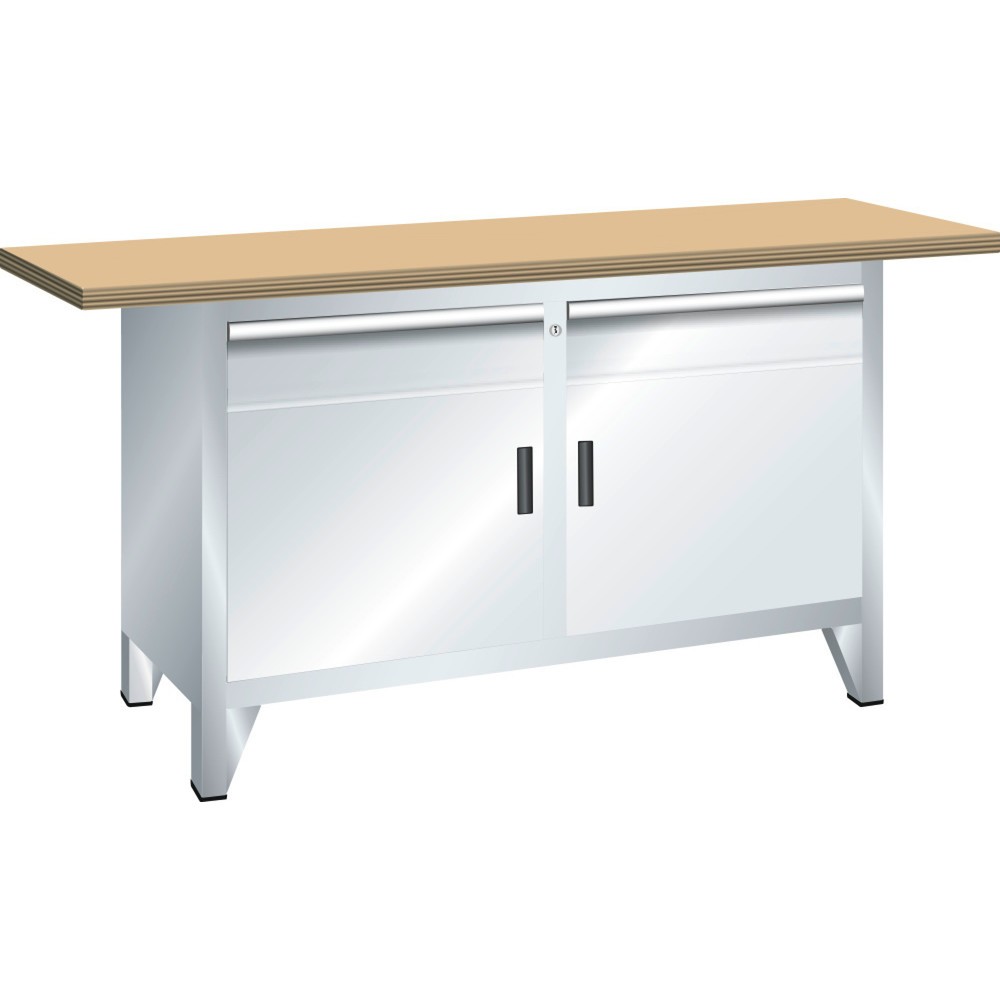 Image of Stabile Grundlage für professionelles Arbeiten: die LISTA Systemwerkbank mit strapazierfähiger Multiplex-Platte Ob in der Schwerindustrie, im Gewerbe oder Handwerkerbereich: Die hochwertige LISTA Systemwerkbank mit 1.500x 700x 840 mm bietet Ihnen dank 2 S