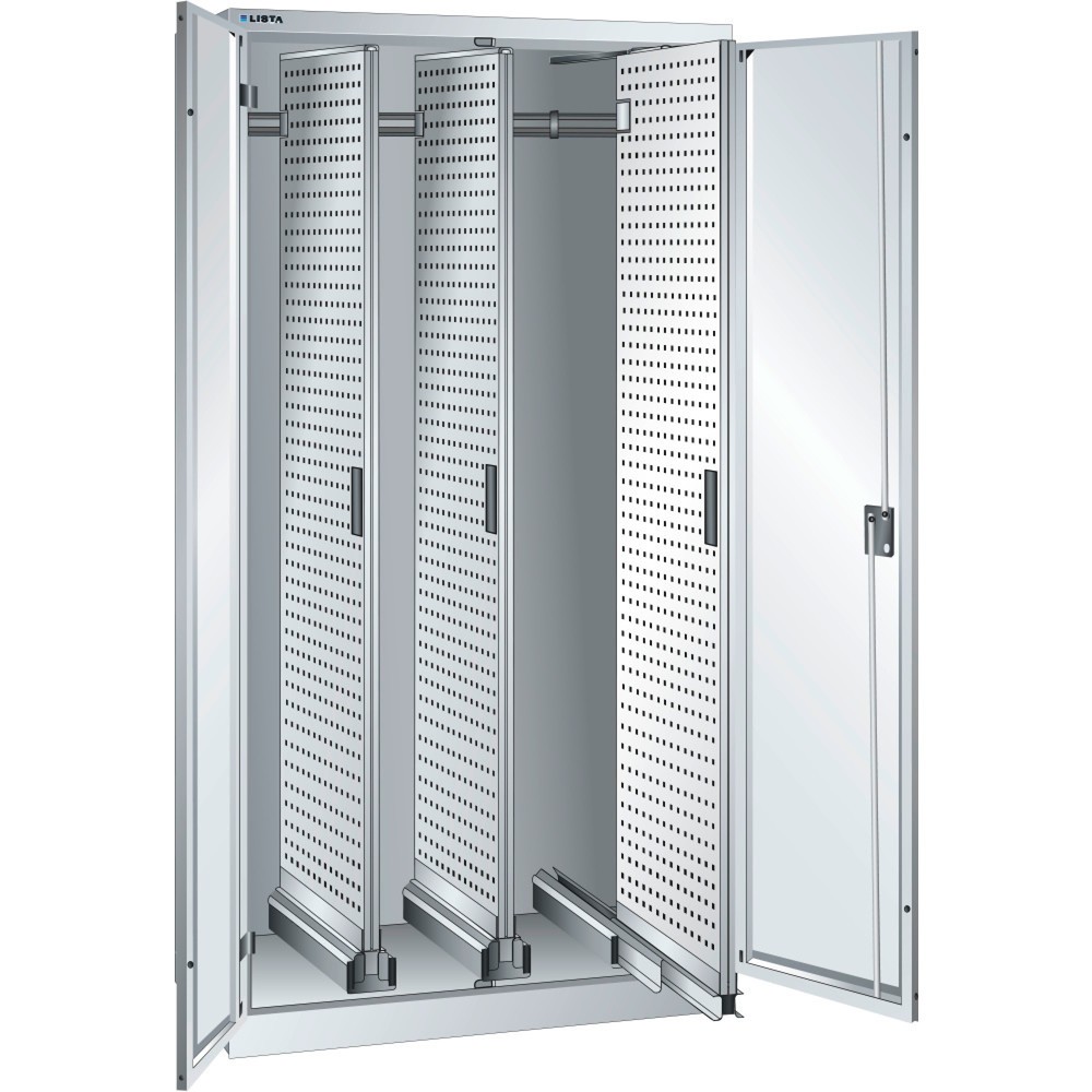 Image of Langlebig konzipiert: der LISTA Vertikalauszugschrank „Made in Europe“ mit 10 Jahren Garantie für ein gutes Gefühl Maximaler Lagerplatz auf minimaler Standfläche: Das bietet dieser Schrank mit beidseitig nutzbaren Vertikalauszügen aus dem Hause LISTA. Die