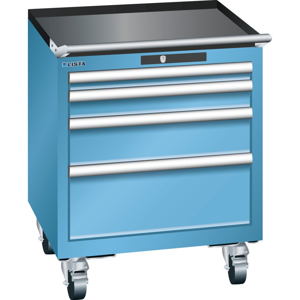 Image of Hochwertig verarbeitet mit 10 Jahren Garantie: der LISTA Werkstattwagen 27 x 27 E mit KEY Lock Ob in der Industrie, im Handwerk oder KFZ-Bereich: Der Werkzeugwagen des Herstellers LISTA bietet Ihnen mit 4 Schubfächern viel übersichtlichen und gut sortiert