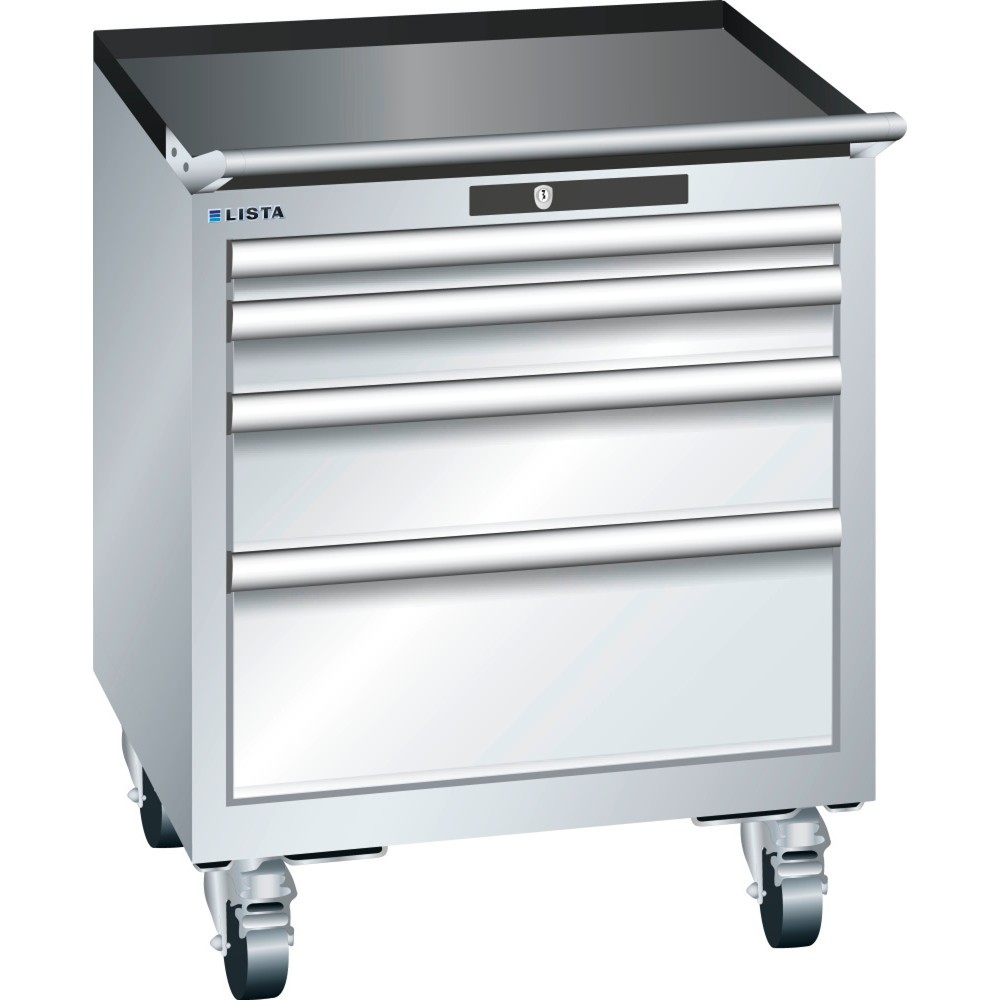 Image of Hochwertig verarbeitet mit 10 Jahren Garantie: der LISTA Werkstattwagen 27 x 27 E mit KEY Lock Ob in der Industrie, im Handwerk oder KFZ-Bereich: Der Werkzeugwagen des Herstellers LISTA bietet Ihnen mit 4 Schubfächern viel übersichtlichen und gut sortiert