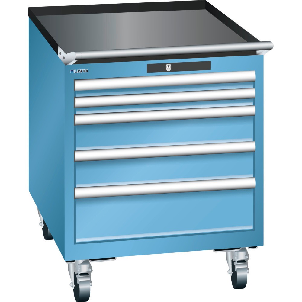 Image of Der abschliessbare LISTA Werkstattwagen in Top-Qualität – vom europäischen Marktführer für Betriebsausstattung Geschützter, übersichtlicher und gut sortierter Stauraum: Dafür steht der LISTA Werkzeugwagen mit 5 Schubfächern als robuster Alleskönner für di