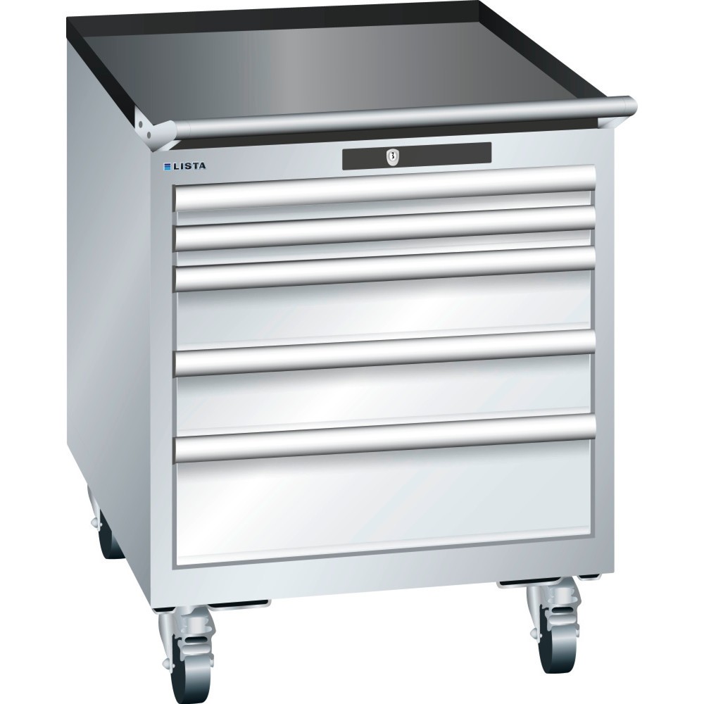 Image of Der abschliessbare LISTA Werkstattwagen in Top-Qualität – vom europäischen Marktführer für Betriebsausstattung Geschützter, übersichtlicher und gut sortierter Stauraum: Dafür steht der LISTA Werkzeugwagen mit 5 Schubfächern als robuster Alleskönner für di