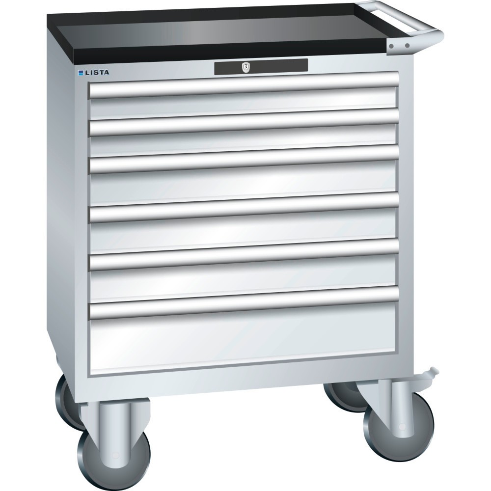 Image of Für diebstahlsichere Werkzeuglagerung konzipiert: der LISTA Werkstattwagen 36 x 27 E inkl. KEY Lock Ob in der Industrie, im Handwerk oder KFZ-Bereich: Der Werkzeugwagen von LISTA bietet Ihnen mit 6 Schubfächern viel übersichtlichen und gut sortierten Stau