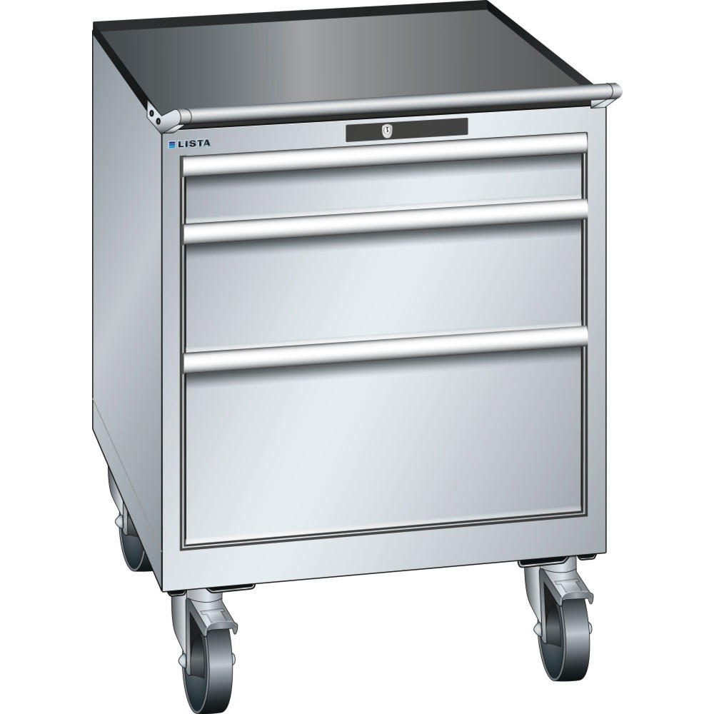 Image of Für sichere Werkzeuglagerung ausgestattet: der LISTA Werkstattwagen 36 x 36 E inkl. KEY Lock Geschützter, übersichtlicher und gut sortierter Stauraum: Dafür steht der LISTA Werkzeugwagen mit 3 Schubfächern als robuster Alleskönner für die unterschiedlichs