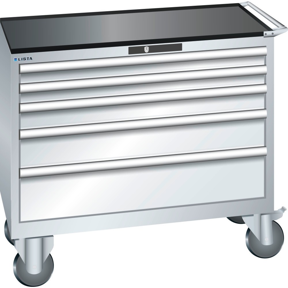 Image of Der verschliessbare LISTA Werkstattwagen in Top-Qualität – vom europäischen Marktführer für Betriebsausstattung Geschützter, übersichtlicher und gut sortierter Stauraum: Dafür steht der LISTA Werkzeugwagen mit 5 Schubfächern als robuster Alleskönner für d
