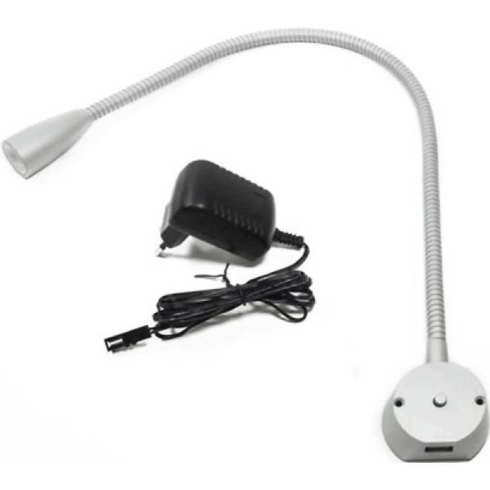 Image of  Energieeffizienzklasse FL&S 1-er Set Bettanbauleuchte BU 1, Warmweiss 12 V 1,2 W, Rahmenfarbe Aluminiumfarben L&S 1-er Set Bettanbauleuchte BU 1, Warmweiss 12 V 1,2 W, Rahmenfarbe Aluminiumfarben