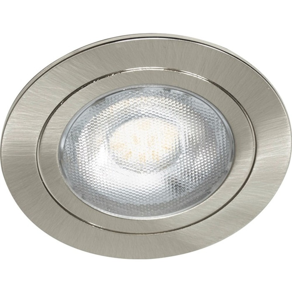 Image of  Ohne Emotion Steuerung leuchtet die LED warmweiss. Mit der Emotion Adapterleitung 3000550088 leuchtet sie kaltweiss (nicht im Lieferumfang enthalten).L&S Einbauleuchte Chip L, Emotion 12 V 2,5 W, Rahmenfarbe Edelstahl L&S Einbauleuchte Chip L, Emotion 12
