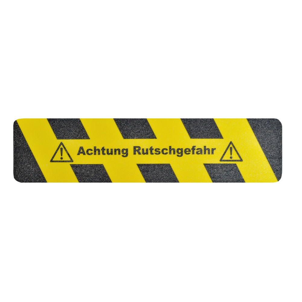 Image of Mehr Unfallsicherheit durch eine Kombination aus Warnhinweis und Antirutschbelag Der m2-Antirutschbelag™ "Achtung Rutschgefahr" ist selbstklebend und kann daher schnell und mühelos verlegt werden. Aufgrund der sehr guten Haftung mittels der Acrylklebstoff