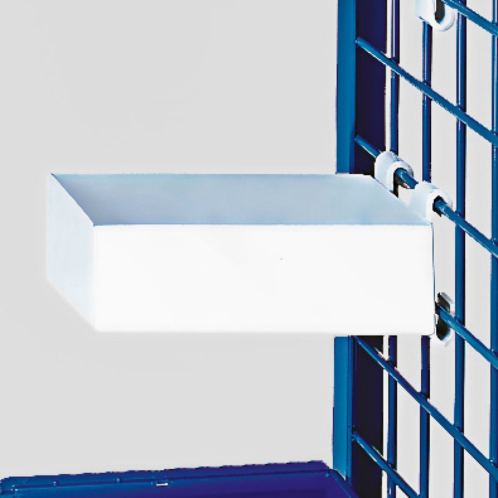 Image of  Leichte Befestigung am aufrechten Drahtgitter des WagensMaterialkasten für Werkstückwagen fetra®, Tragkraft 25 kg Materialkasten für Werkstückwagen fetra®, Tragkraft 25 kg