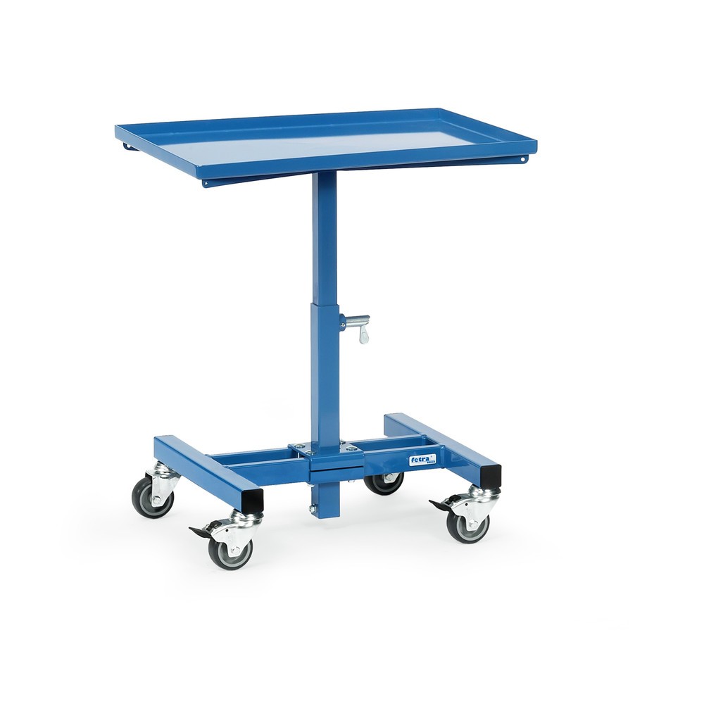 Image of Mit dem fetra® Materialständer arbeiten Sie bei Montagen in ergonomischer Höhe Der Materialständer fetra®-Basismodell mit gerader Plattform eignet sich als mobile Ablage für Kunststoffkästen, Stahlblechkästen und Drahtkörbe. Die Arbeitsplattform lässt sic