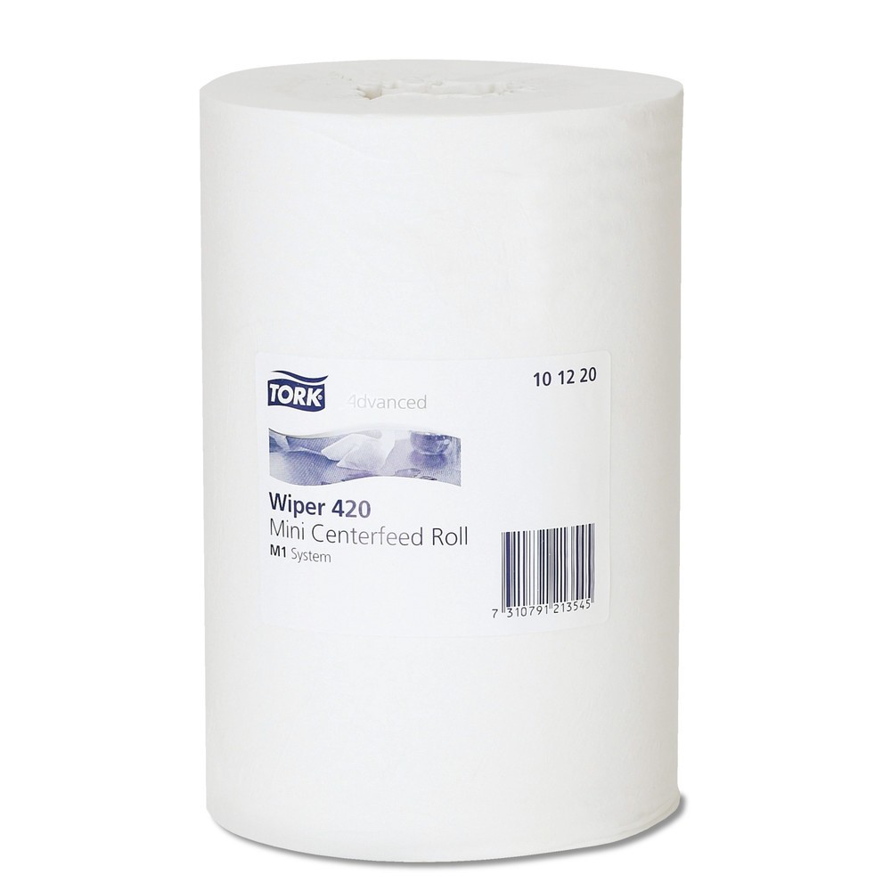 Image of Für Produktion und Werkstatt: Mehrzweck-Wischtücher TORK® Mini für Innenabrollspender Sie erhalten das TORK® Handtuchpapier auf Rollen. Das ermöglicht Ihnen die Nutzung in Kombination mit einem Innenabrollspender. Da das Papier vorperforiert ist, lässt es