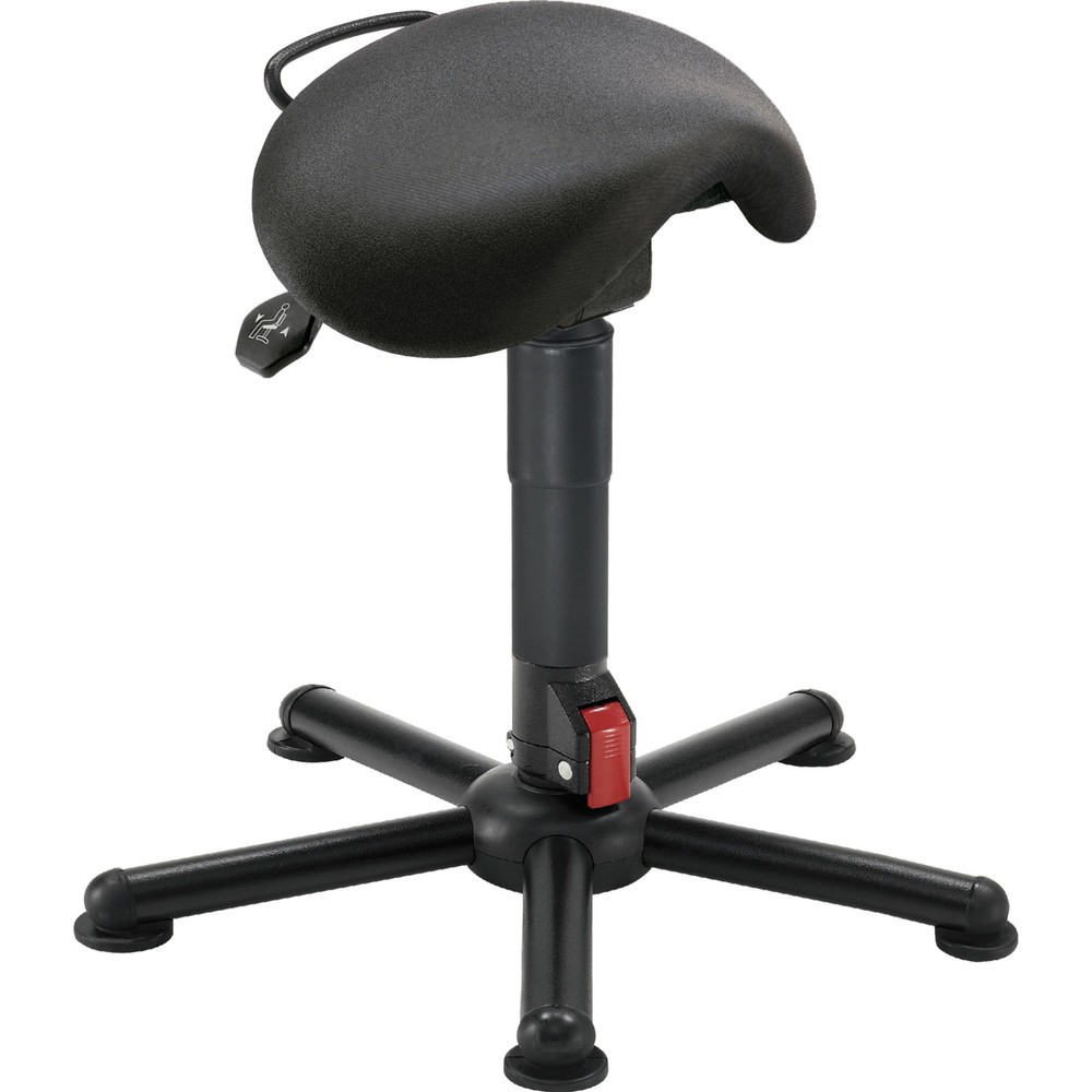 Image of Ergonomischer Sattelhocker mit neigungsverstellbarem Sitz Den meychair Sattelhocker Assistent Allround mit Stahl-Fusskreuz und Rollen setzen Sie dank seiner kompakten Bauform auch bei begrenzten Platzverhältnissen ein. Für Komfort sorgt die gepolsterte Si